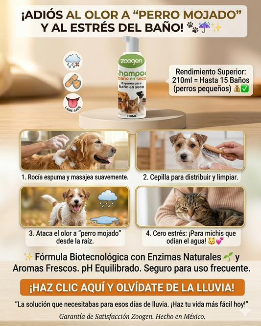 Baño en Seco: ¡Adiós al "olor a perro" y al estrés del baño!