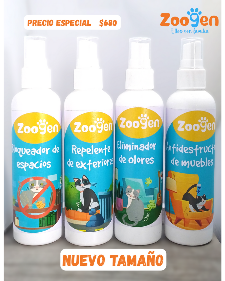 Kit de Cuidado para Gatos 😺 | 4 Piezas de 250 mL