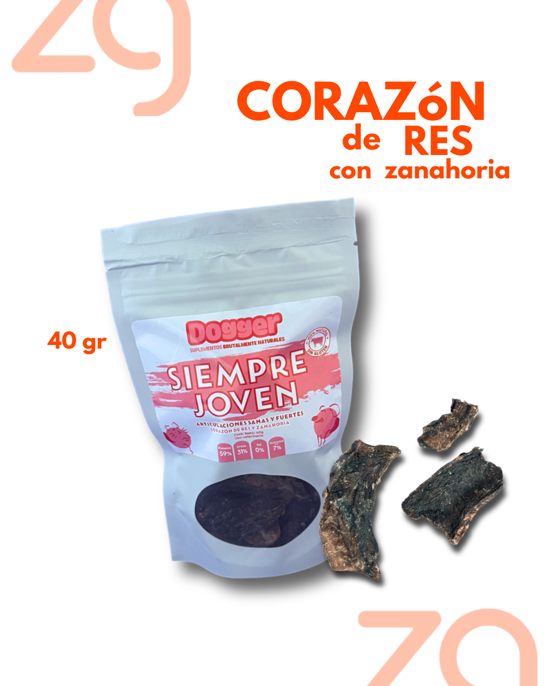 Corazón de Res Deshidratado - 40g
