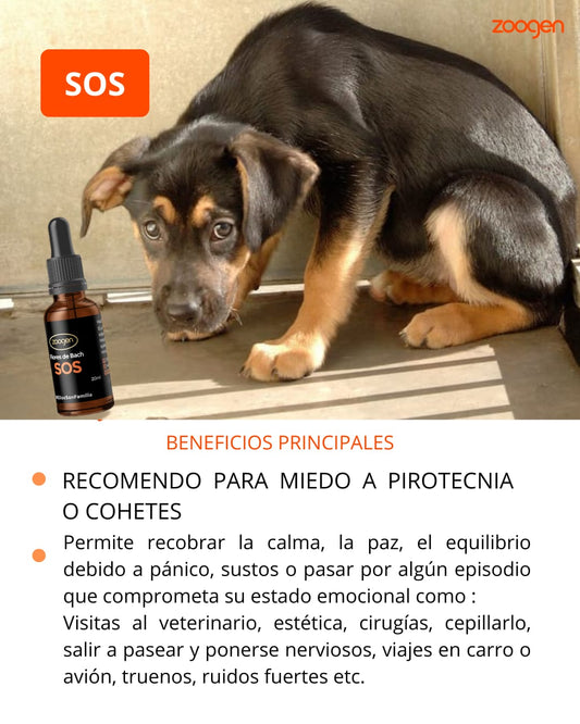 Terapia Floral - SOS ( estrés o remedio de rescate ( perros y gatos)