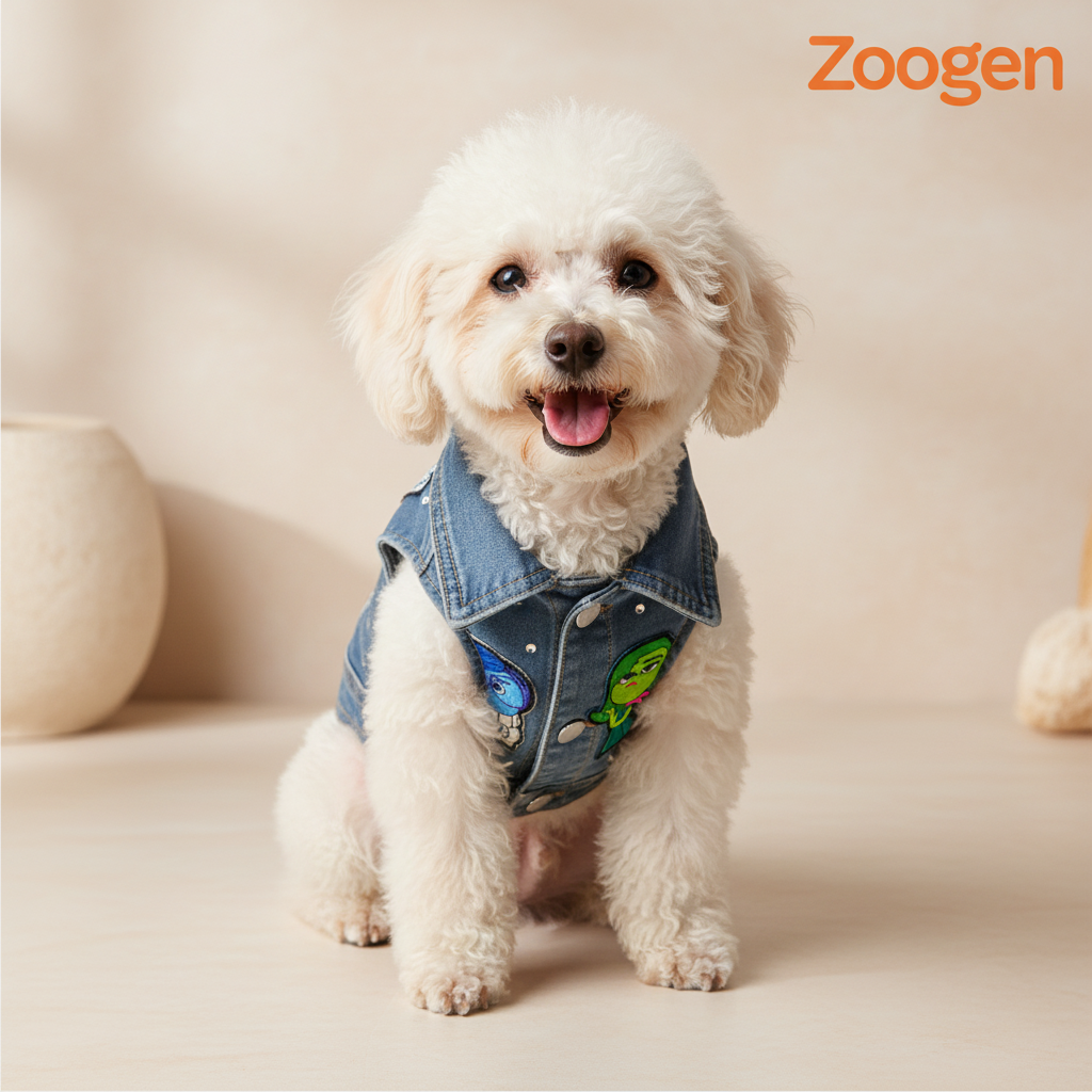 Chaleco S en french poodle - formato 1:1 con logo Zoogen