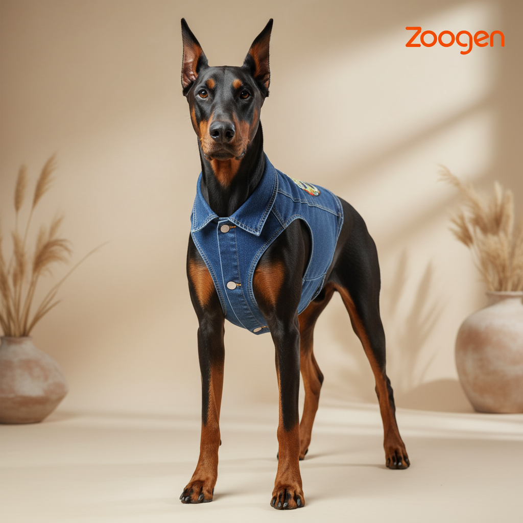 Chaleco XL en doberman - formato 1:1 con logo Zoogen