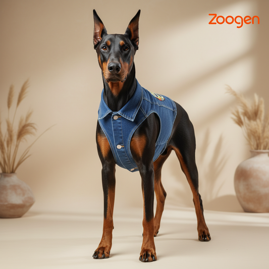 Chaleco XL en doberman - formato 1:1 con logo Zoogen