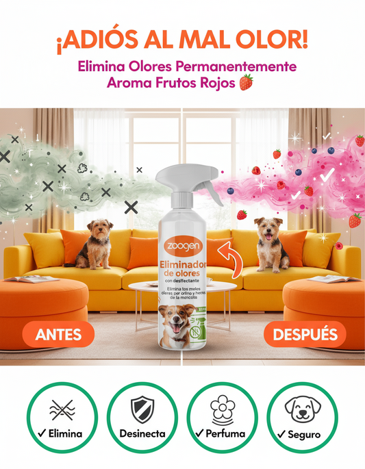 Eliminador de Olor para Perros - Aroma Frutos Rojos 250ml