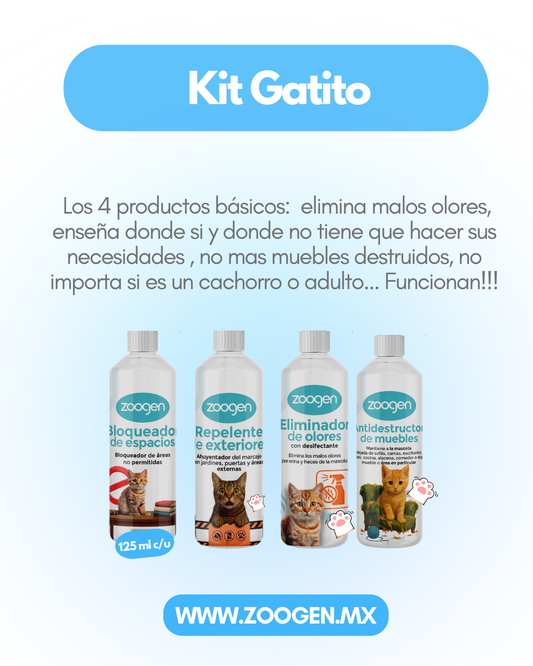 Kit de Cuidado para Gatos 😺 | 4 Piezas de 125 mL
